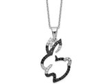 Synthetic Cubic Zirconia (CZ) Rabbit Charm Pendant Necklace in Sterling Silver with Chain